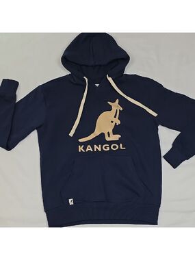 Kangol Navy Hoodie with Tan Kangaroo Design
